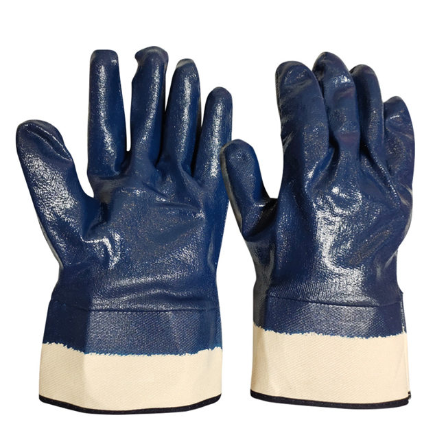 Galeton 5923L 5923 Blue Steel Nitrile Coated Gloves, Smooth Finish, Safety Cuff, Large Pack of 12