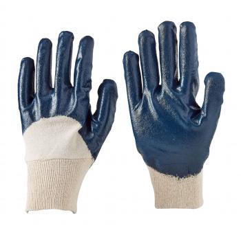 Cotton Shell 3/4 Blue Nitrile Coated Gloves