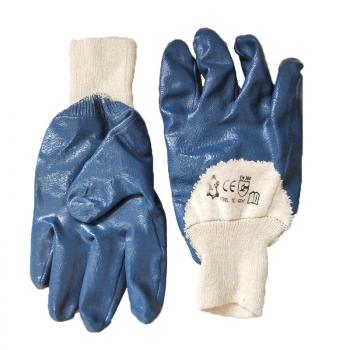 Cotton Shell 3/4 Blue Nitrile Coated Gloves