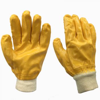 Interlock Yellow Nitrile Full Coated Gloves - copy