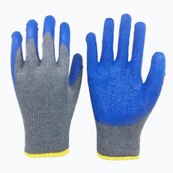 10g Cotton Shell Latex Wrinkle Coated Gloves