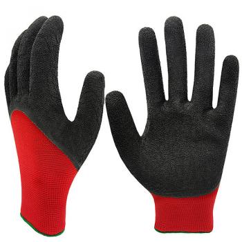 13g Polyester Shell Latex Wrinkle 3/4Coated Working Gloves