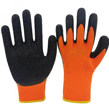 Terry Shell Latex Wrinkle Palm Coated Working Gloves